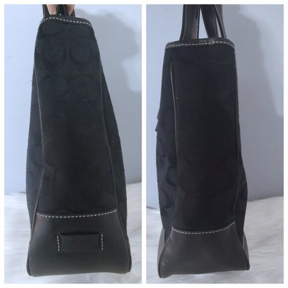 Coach vintage Y2K top handle monogram canvas leather small tote #6092 EUC - Picture 7 of 9